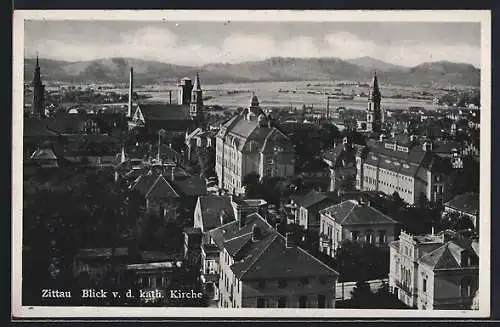 AK Zittau, Blick von der katholischen Kirche