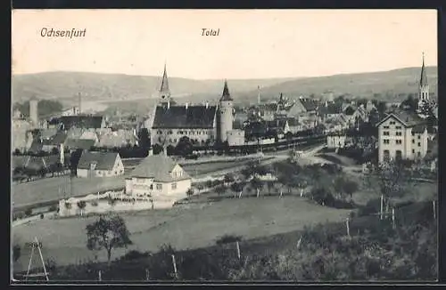 AK Ochsenfurt / Main, Gesamtansicht mit Kirchen und Umland