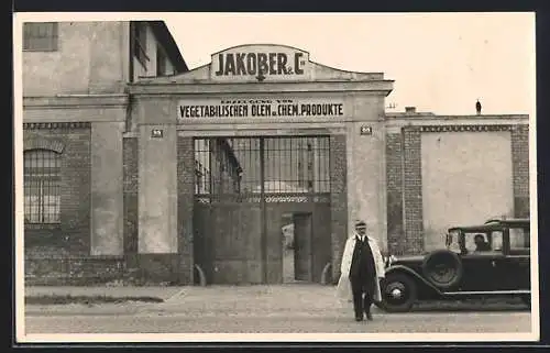 Foto-AK Wien, Jakober & Cie., Fabrik von vegetabilischen Ölen und chem. Produkten, Vivenotgasse