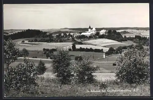 AK St. Johann bei Gr. Heinrichschlag, Fernansicht vom Berg aus