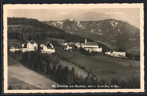 AK St. Corona am Wechsel, Ortsansicht in den Bergen