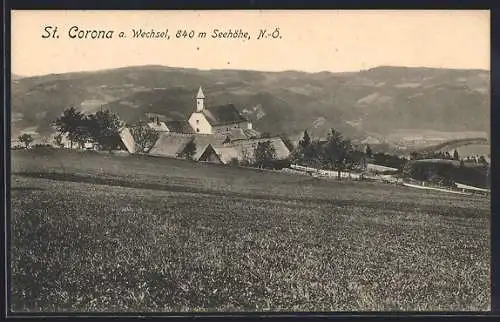 AK St. Corona a. Wechsel, Ortsansicht vom Feld aus