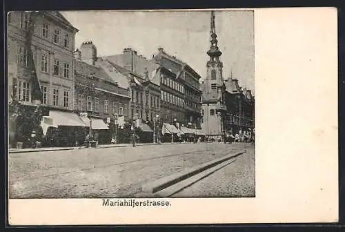 AK Wien, Mariahilferstrasse mit Geschäften