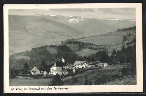 AK St. Peter im Neuwald, Ortsansicht mit dem Hochwechsel