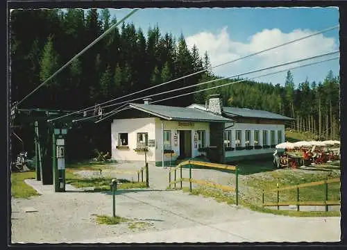 AK Kampstein, Gasthaus und Jausenstation Almrausch-Hütte an der Bergstation