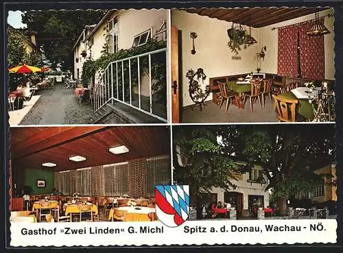 AK Spitz /Donau, Gasthof Zwei Linden v. G. Michl mit Innenansichten