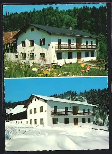 AK St. Anton im Ötscherland, Bauernhof der Familie Haydn im Sommer und Winter