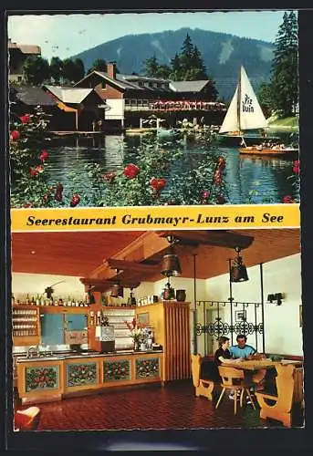 AK Lunz am See, Seerestaurant Grubmayr mit Innenansicht