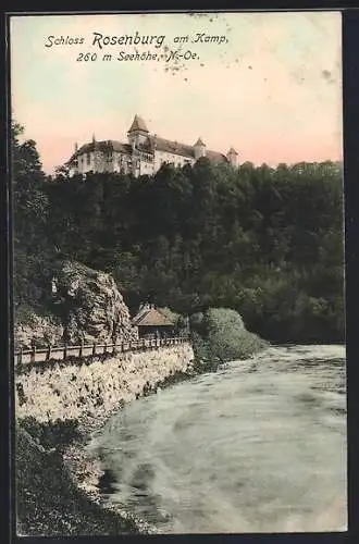 AK Rosenburg am Kamp, Das Schloss vom Flussufer aus