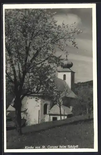 AK St. Corona beim Schöpfl, Partie an der Kirche