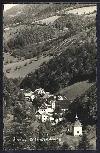 AK St. Anton a. d. Jesnit, Totalansicht vom Berg aus