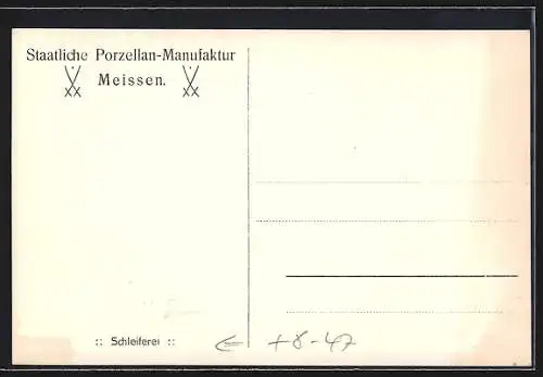 AK Meissen, Staatl. Porzellan-Manufaktur, Schleiferei