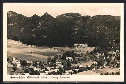 AK Dittersbach /Böhm. Schweiz, Teilansicht aus der Vogelschau