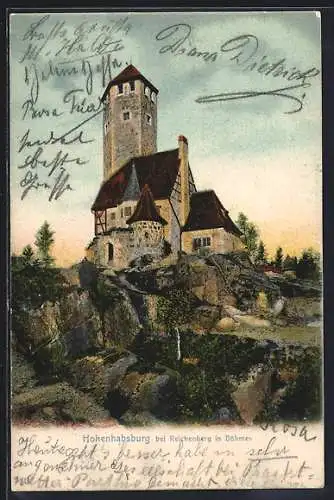 AK Reichenburg /Böhmen, Blick auf die Festung Hohenhabsburg