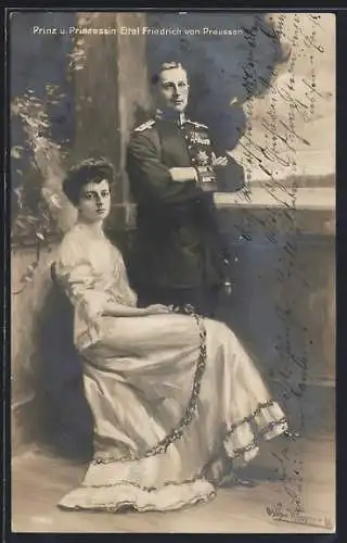 AK Portrait Prinz und Prinzessin Eitel Friedrich von Preussen