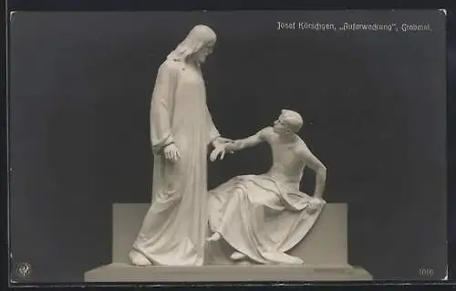 AK Skulptur von Jesus, wie er einen Jungen erweckt v. Josef Körschgen, Auferweckung