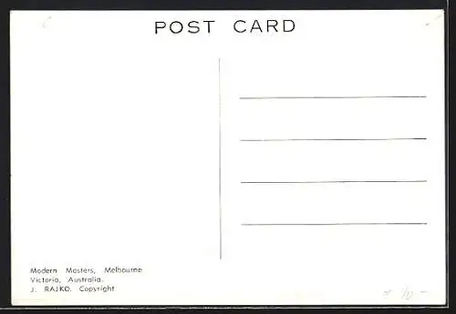 Künstler-AK Melbourne, Olympiad 1956, Speerwerferin