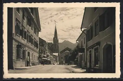 AK St. Johann, Strassenpartie und Kirche