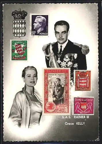 AK Grace Kelly und Rainier III von Monaco