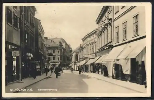 AK St. Pölten /N. Ö., Kremserstrasse mit Geschäften