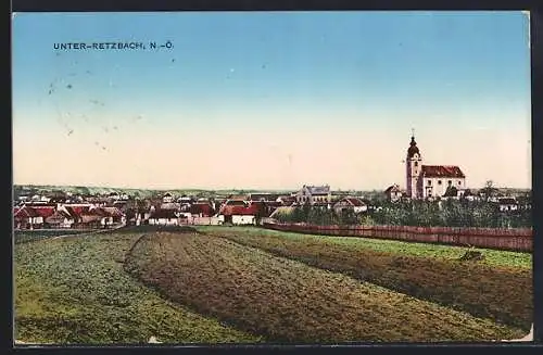 AK Unter-Retzbach /N.-Ö., Teilansicht mit Kirche