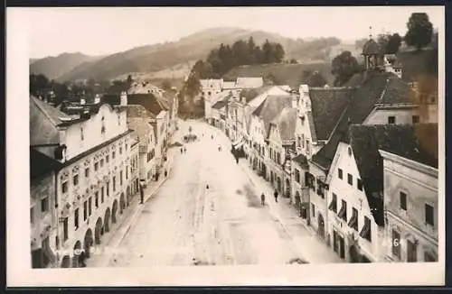 AK Weyer a. d. Enns, Strassenpartie mit Brunnen