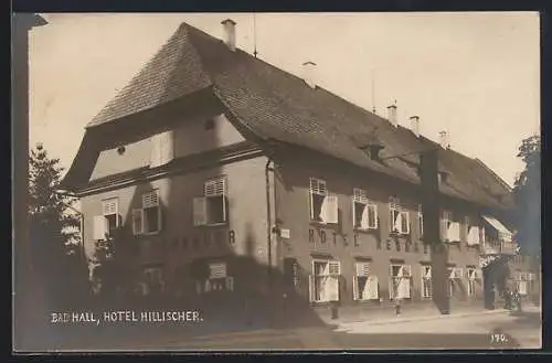 AK Bad Hall, Hotel Hillischer Neubauer mit Strasse