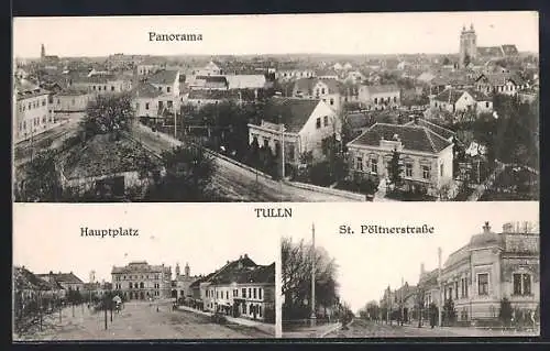 AK Tulln, Panorama, Hauptplatz, St. Pöltnerstrasse