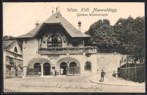 AK Wien, Neuwaldegg, Gasthaus Güldene Waldschnepfe