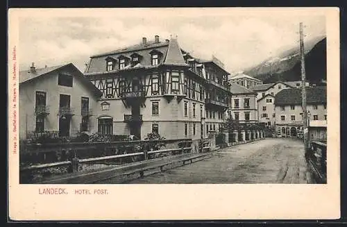 AK Landeck, Blick auf Hotel Post