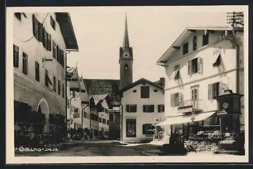 AK Golling /Salzach, Gasthof Adler mit der Wettersäule