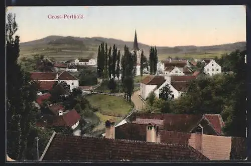 AK Gross-Pertholz, Ortspartie mit Strasse