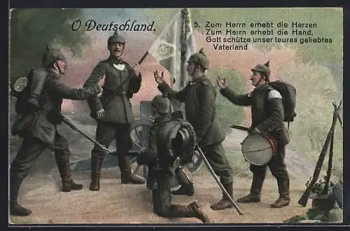 AK Soldaten in Uniform mit Standarte, O Deutschland