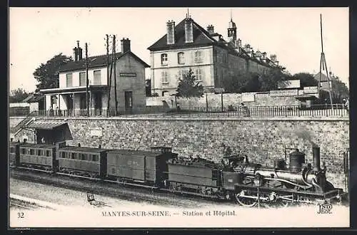 AK Mantes-sur-Seine, Station et Hopital, Bahnhof