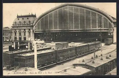 AK Bordeaux, Gare du Midi, Le Hall, Bahnhof