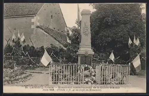 AK Lainsecq, Monument commemoratif de la Guerre 1914-18