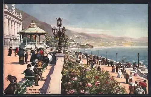 Künstler-AK Monte Carlo, La Terrasse du Casino