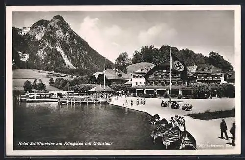 AK Königssee / Berchtesgaden, Hotel Schiffmeister mit Grünstein, 