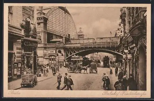 AK Berlin, Blick auf den Bahnhof Friedrichstrasse