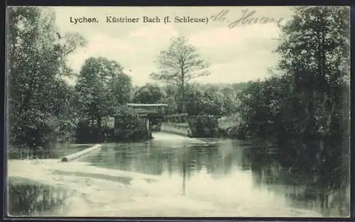 AK Lychen, Küstriner Bach (I. Schleuse)