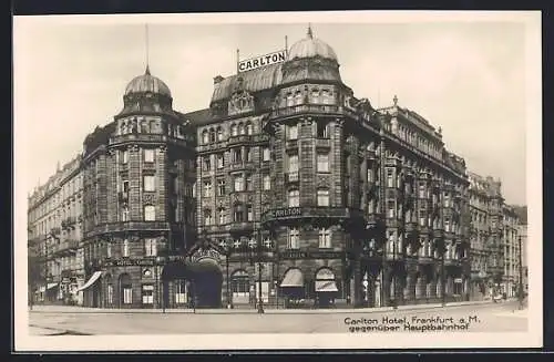 AK Frankfurt /Main, Carlton Hotel gegenüber dem Hauptbahnhof