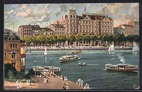 Künstler-AK Hamburg-Neustadt, Grand-Hotel Vier Jahreszeiten