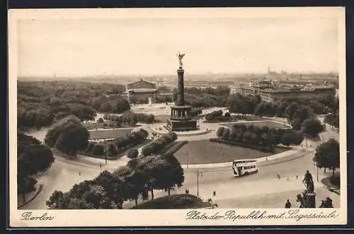 AK Berlin-Tiergarten, Platz der Republik mit Siegessäule