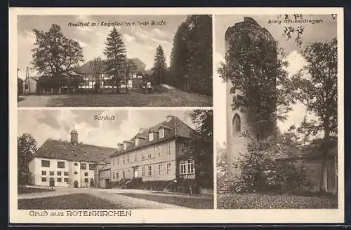 AK Rotenkirchen, Schloss, Burg Grubenhagen, Gasthaus mit Kegelbahn