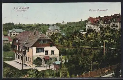 AK Freudenstadt, Blick auf die Villenkolonie und Kurhaus Palmenwald