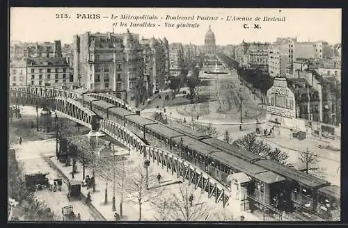 AK Paris, Le Metropolitain, Boulevard Pasteur, U-Bahn in Paris