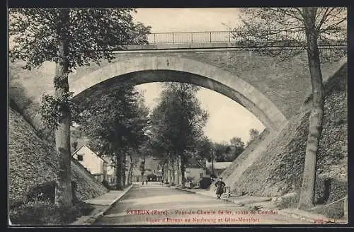 AK Evreux, Pont du Chemin de fer, Route de Conches