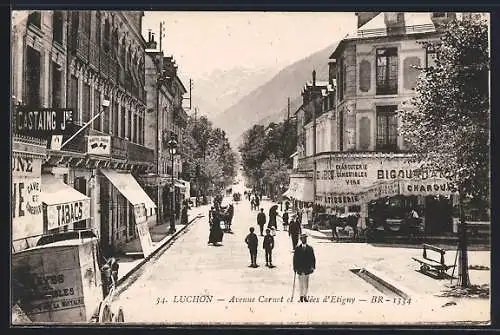 AK Luchon, Avenue Carnot et Allées d'Etigny