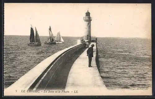 AK Le Croisic, La Jetée et le Phare, Leuchtturm