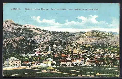 AK Cetinje / Cettigne, Panorama de toute la ville